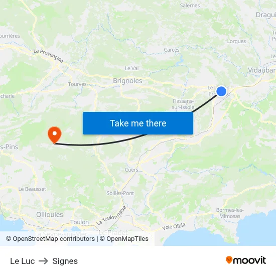 Le Luc to Signes map