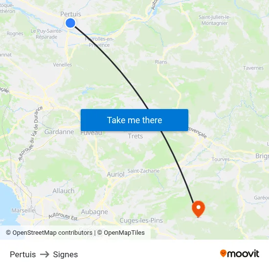 Pertuis to Signes map