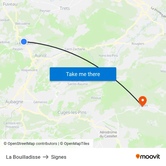 La Bouilladisse to Signes map