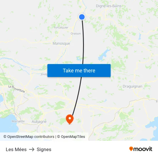 Les Mées to Signes map