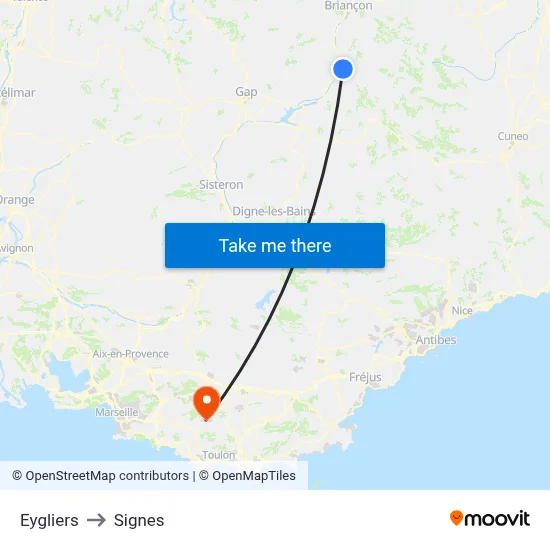 Eygliers to Signes map