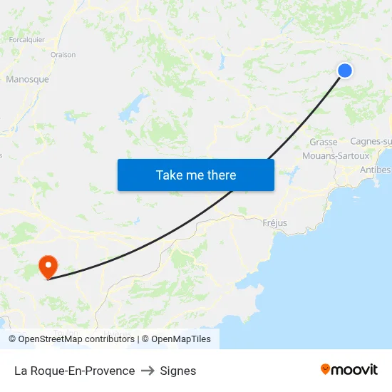 La Roque-En-Provence to Signes map