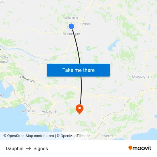 Dauphin to Signes map