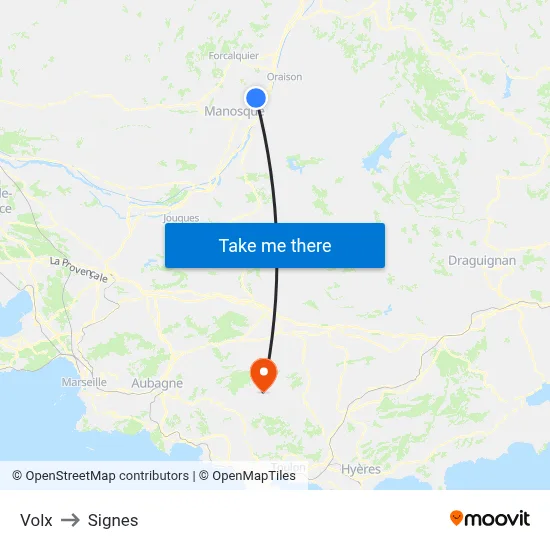 Volx to Signes map