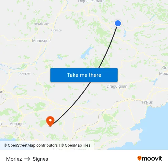 Moriez to Signes map