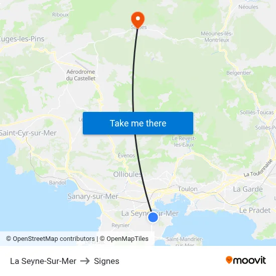 La Seyne-Sur-Mer to Signes map