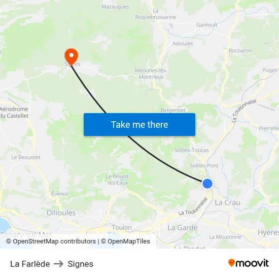 La Farlède to Signes map