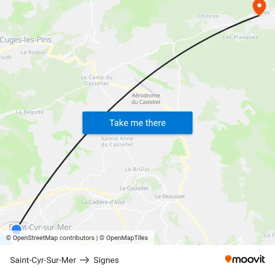 Saint-Cyr-Sur-Mer to Signes map