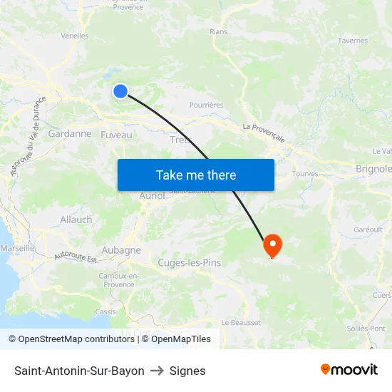 Saint-Antonin-Sur-Bayon to Signes map