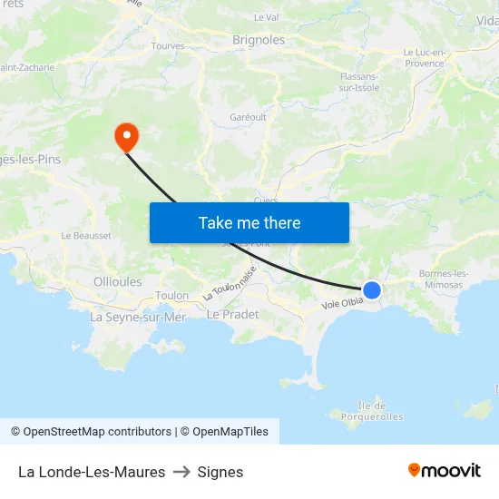 La Londe-Les-Maures to Signes map