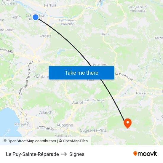 Le Puy-Sainte-Réparade to Signes map
