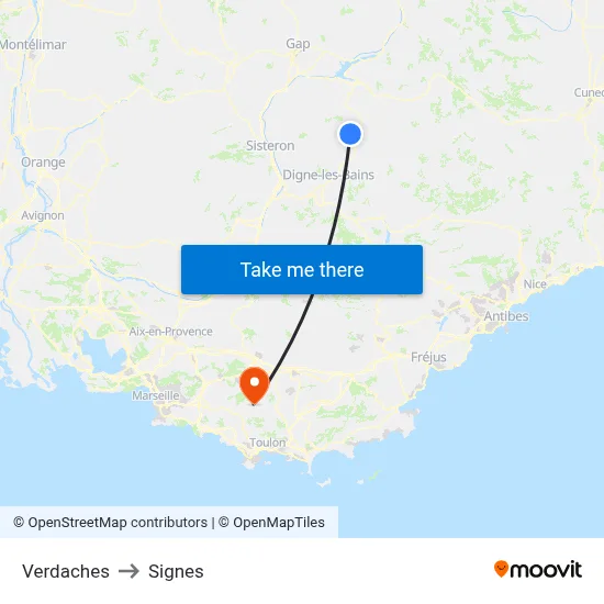 Verdaches to Signes map