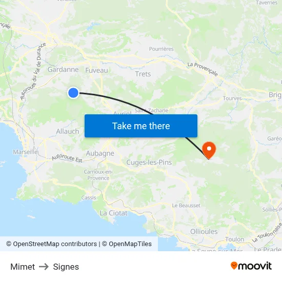 Mimet to Signes map
