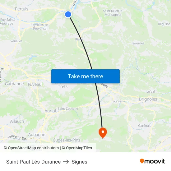 Saint-Paul-Lès-Durance to Signes map