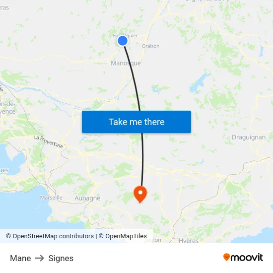 Mane to Signes map