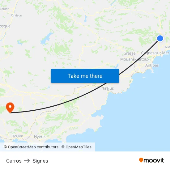 Carros to Signes map