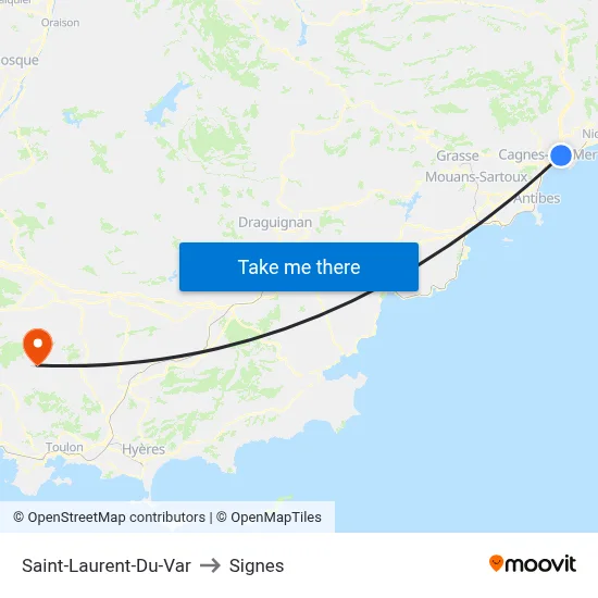 Saint-Laurent-Du-Var to Signes map