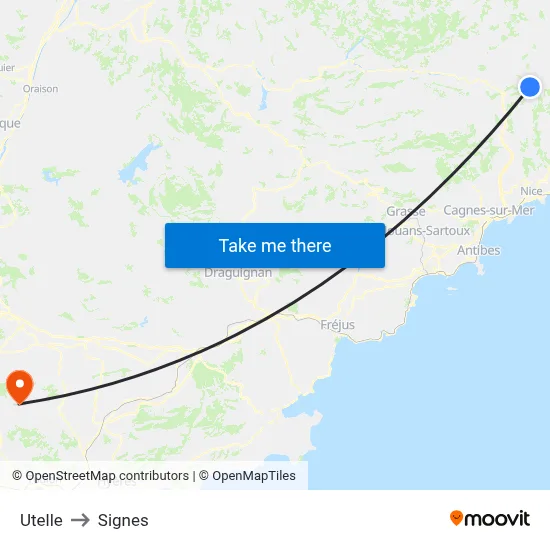 Utelle to Signes map