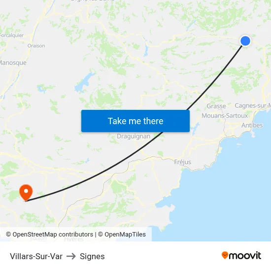 Villars-Sur-Var to Signes map