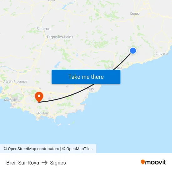 Breil-Sur-Roya to Signes map