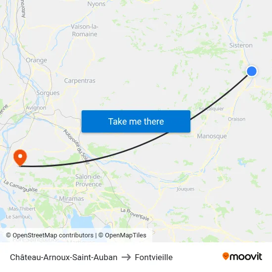 Château-Arnoux-Saint-Auban to Fontvieille map