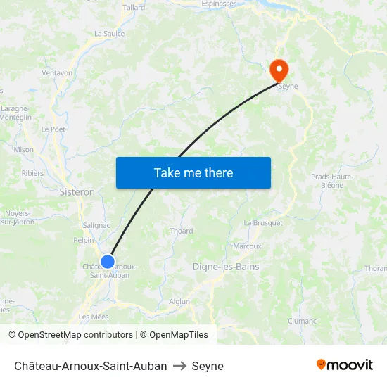 Château-Arnoux-Saint-Auban to Seyne map