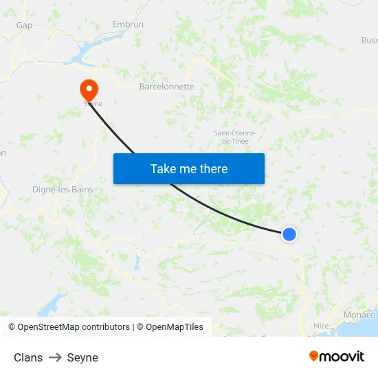 Clans to Seyne map