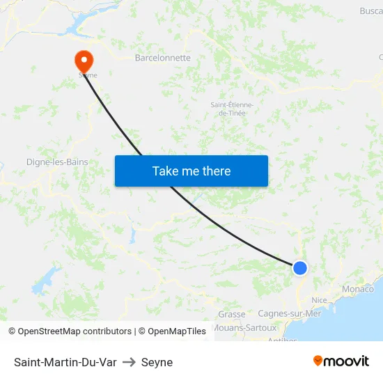 Saint-Martin-Du-Var to Seyne map
