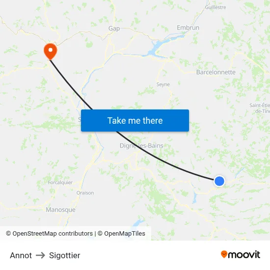 Annot to Sigottier map