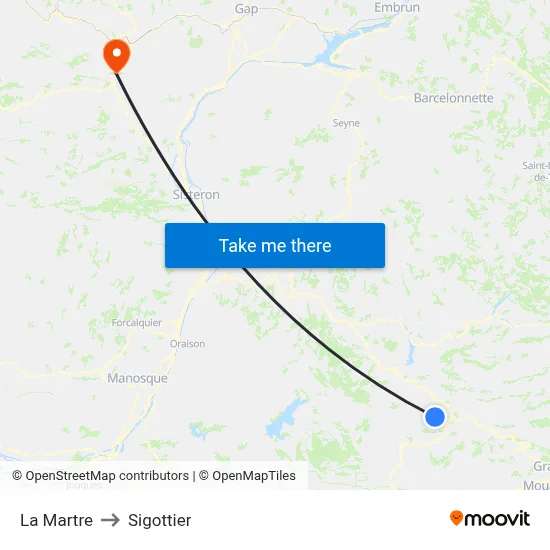 La Martre to Sigottier map