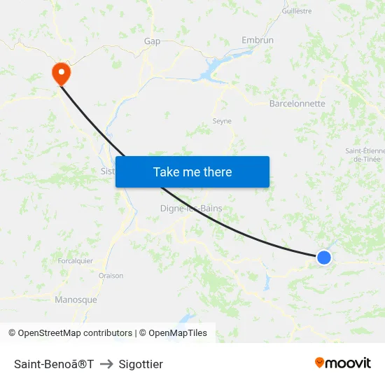 Saint-Benoã®T to Sigottier map