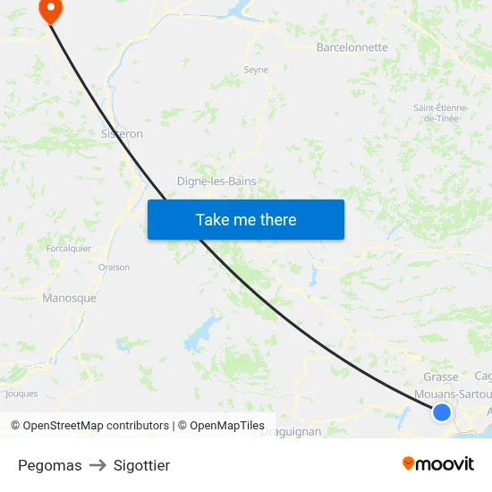 Pegomas to Sigottier map