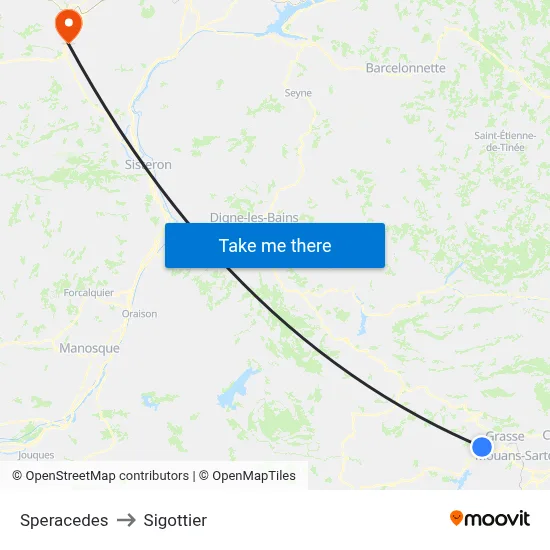 Speracedes to Sigottier map