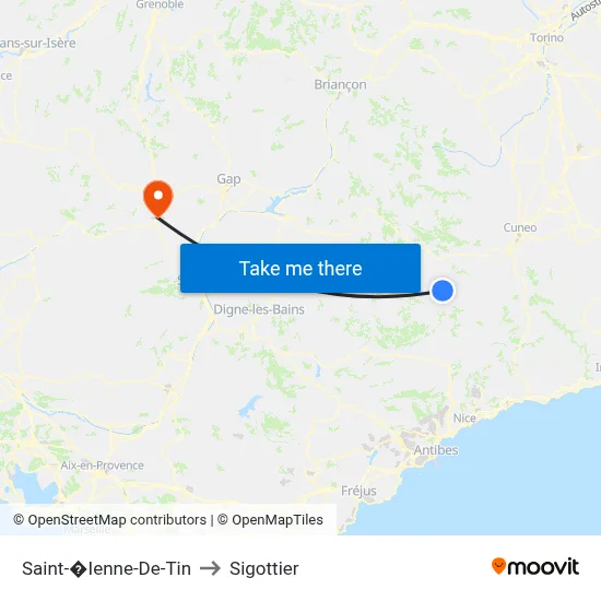 Saint-�Ienne-De-Tin to Sigottier map
