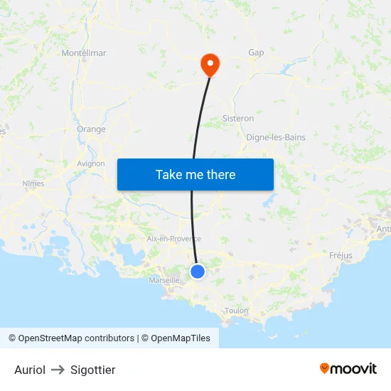 Auriol to Sigottier map
