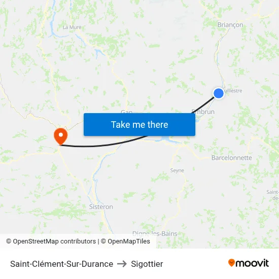 Saint-Clément-Sur-Durance to Sigottier map