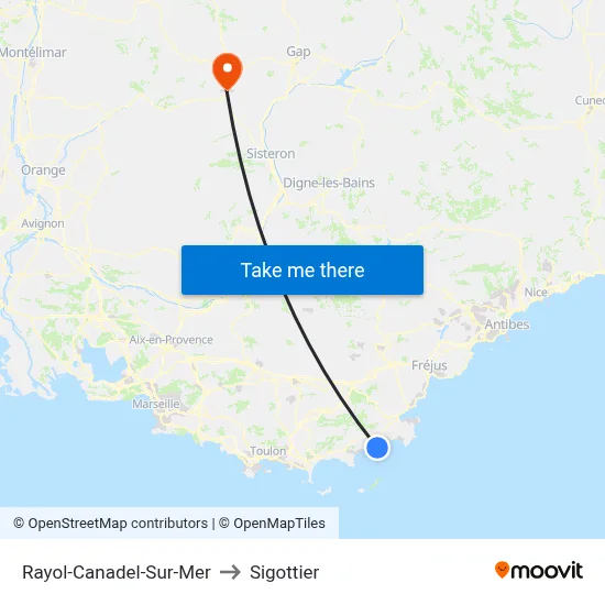 Rayol-Canadel-Sur-Mer to Sigottier map