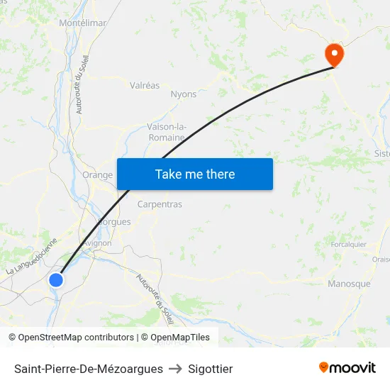 Saint-Pierre-De-Mézoargues to Sigottier map