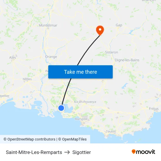 Saint-Mitre-Les-Remparts to Sigottier map