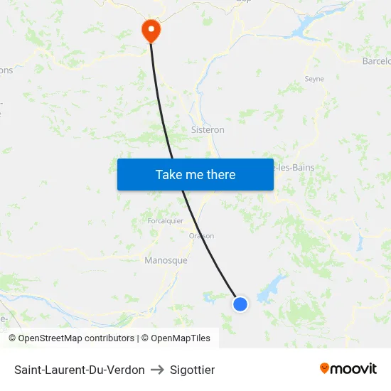 Saint-Laurent-Du-Verdon to Sigottier map