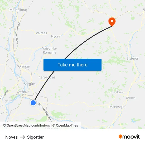 Noves to Sigottier map