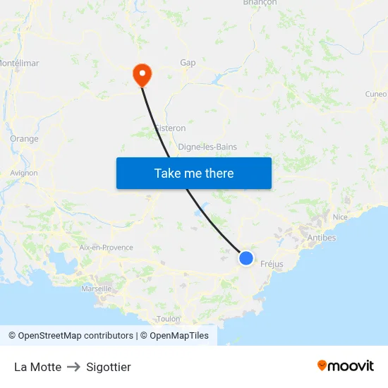 La Motte to Sigottier map