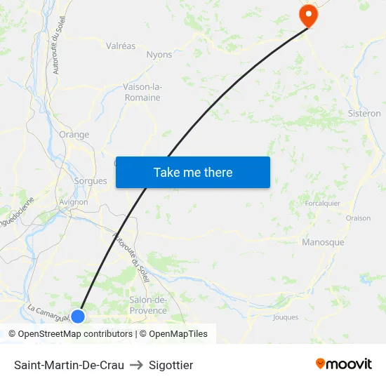 Saint-Martin-De-Crau to Sigottier map