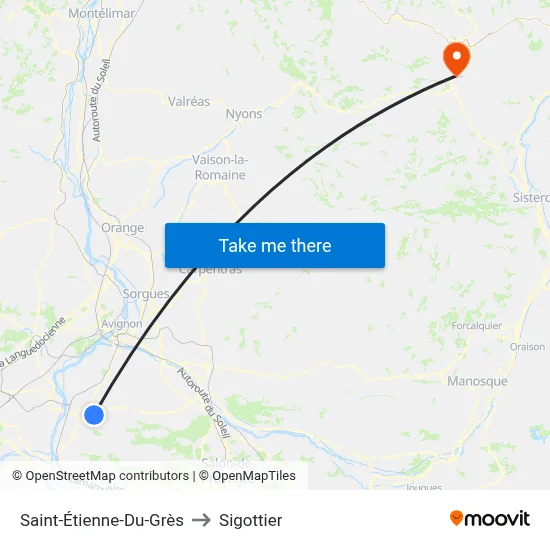 Saint-Étienne-Du-Grès to Sigottier map
