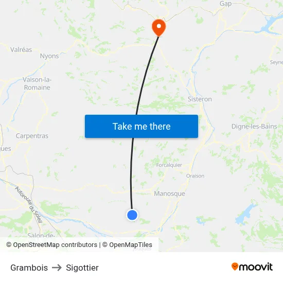 Grambois to Sigottier map
