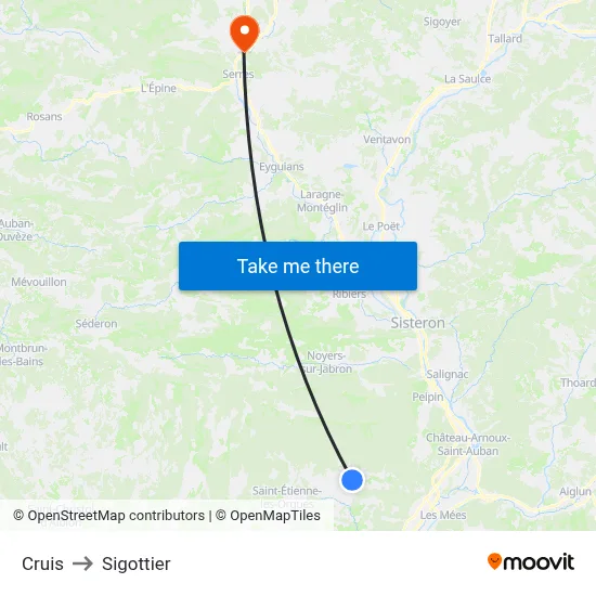 Cruis to Sigottier map