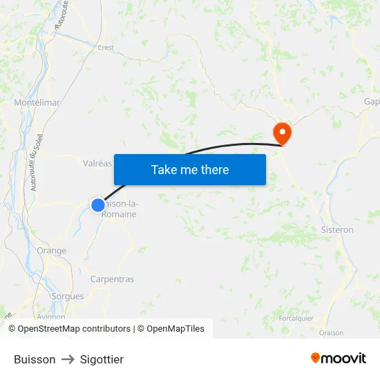 Buisson to Sigottier map