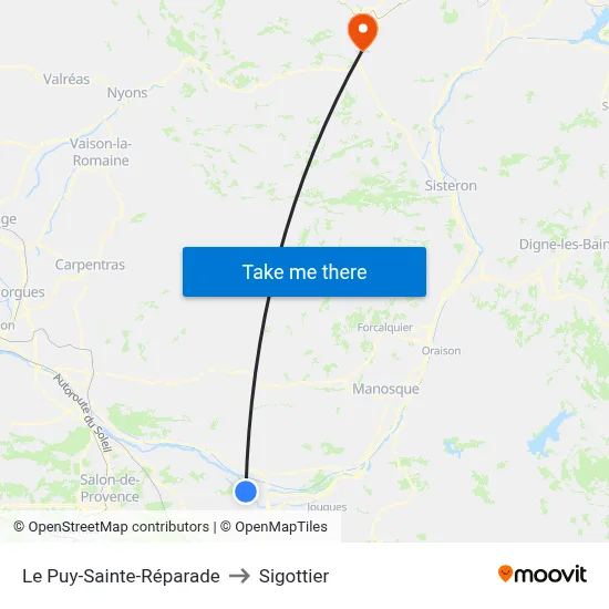 Le Puy-Sainte-Réparade to Sigottier map