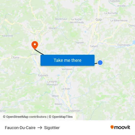 Faucon-Du-Caire to Sigottier map