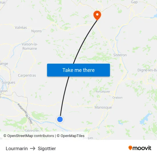 Lourmarin to Sigottier map